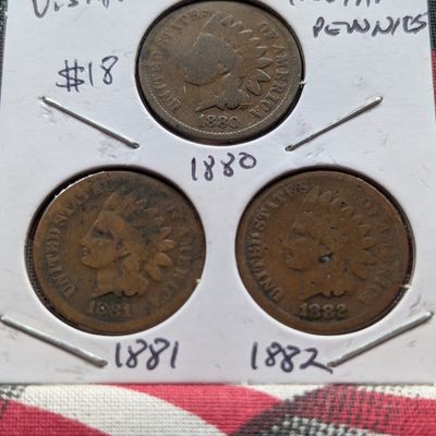 Sale Photo Thumbnail #114: 1880, 1881 & 1882 Indian Head Pennies - Early 1880's Dates!