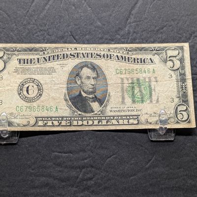 Sale Photo Thumbnail #120: 1934-A Series U.S. $5 Federal Reserve Note issued in Pennsylvania
