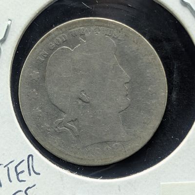 Sale Photo Thumbnail #328: 1908-S 90% Silver Barber Quarter - Better Date!!