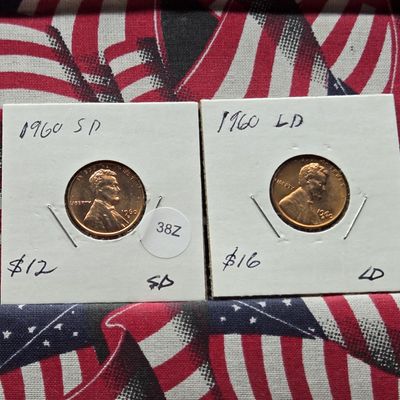 Sale Photo Thumbnail #267: 1960-D Lincoln Memorial Small & Large Date Cents
