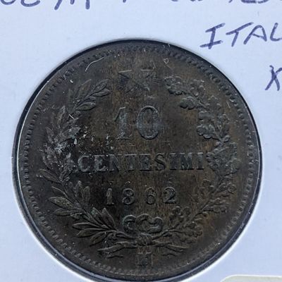1862-M 10 Centesimi Italian Coin