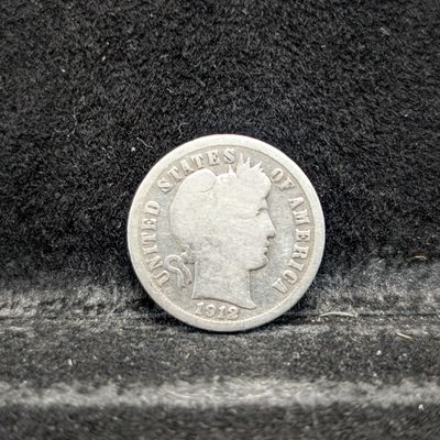 Sale Photo Thumbnail #317: 1912 Barber 90% Silver Dime, 114 Years old