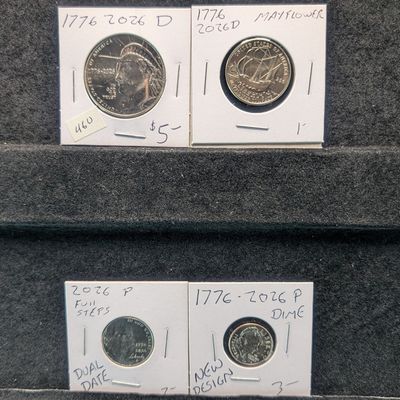 Sale Photo Thumbnail #321: 1776-2026 US Bicentennial Nickel, Dime, Quarter and Half Dollar - P&D Mint Marks - Celebrating the 250th Anniversary of the U.S.