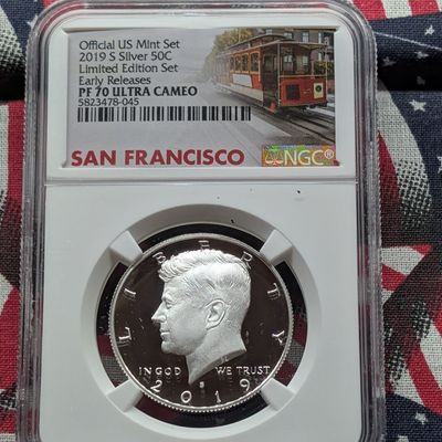 Sale Photo Thumbnail #319: 2019-S Silver Kennedy Half Dollar NGC PF 70 Ultra Cameo - Official US Mint Set, Limited Edition Set, Early Releases