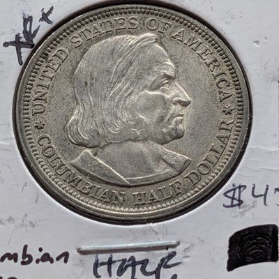 Sale Photo Thumbnail #191: 1893 Columbian Exposition Commemorative 90% Silver Half Dollar