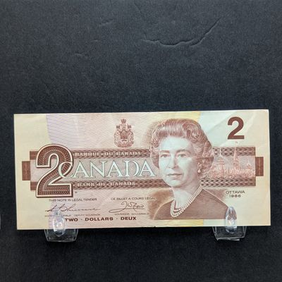 Sale Photo Thumbnail #320: 1986 Canada $2.00 Robin Note