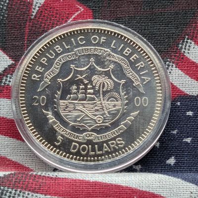 Sale Photo Thumbnail #178: 2000 Republic of Liberia Statue of Liberty Commemorative Five Dollar Round