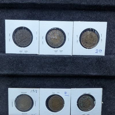 1888, 1907, 1913, 1917, 1918 and 1919 Canadian Large Cents