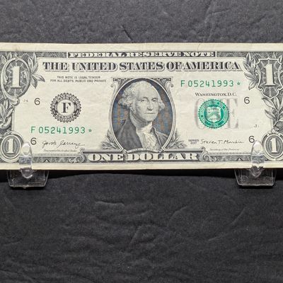 Sale Photo Thumbnail #190: 2017 Series US $1 Federal Reserve Note issued in Georgia - Star Note with 05241993 Birthday Serial Number