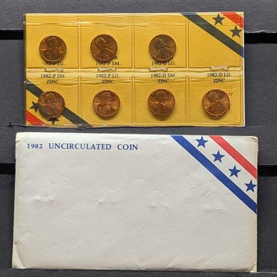 Sale Photo Thumbnail #215: 1982 P&D Lincoln Memorial Cent, 7 Coin Set
