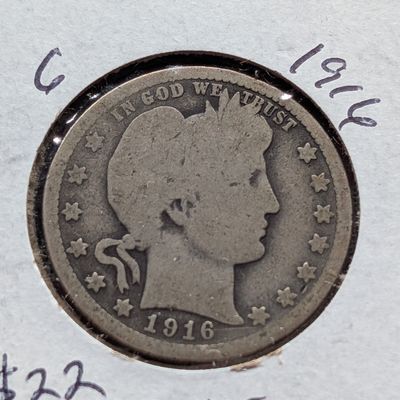 1916 Barber 90% Silver Quarter - 110 Years Old!