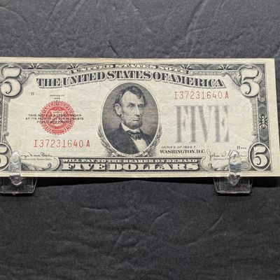 Sale Photo Thumbnail #176: 1928-F Series US $5 United States Note - Red Seal
