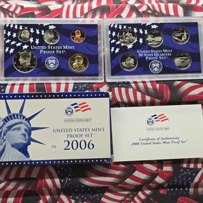 Sale Photo Thumbnail #154: 2006-S Proof U.S. Mint Set with 2005 State Quarters and Sacagawea Dollar in OGP w/ COA - Incorrect State Quarter Set