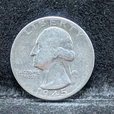 Sale Photo Thumbnail #269: 1945-P Washington 90% Silver Quarter, 64 Years old