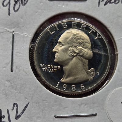Sale Photo Thumbnail #288: 1986-S DC "Proof" Washington Quarter