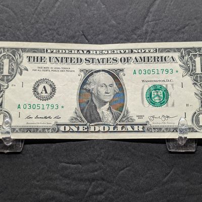 2013 Series U.S. One Dollar Federal Reserve Note - Star Note - Issued in Massachusetts