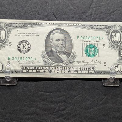 Sale Photo Thumbnail #261: 1969 C Series US $50 Federal Reserve Star Note issued in Virginia