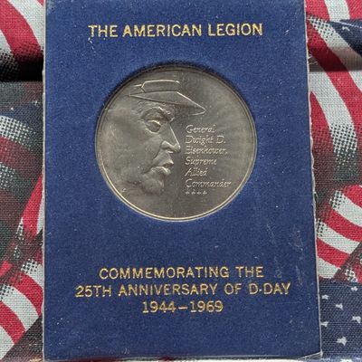 Sale Photo Thumbnail #150: 1969 25th Anniversary Of D-Day, General Eisenhower Commemorative Medallion
