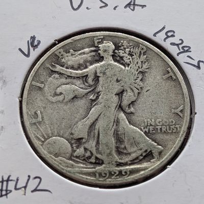 Sale Photo Thumbnail #311: 1929-S Walking Liberty 90% Silver Half Dollar