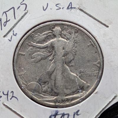 1927-S Walking Liberty 90% Silver Half Dollar