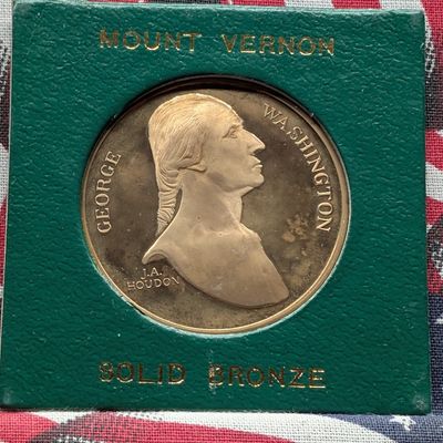 Sale Photo Thumbnail #236: George Washington & Mount Vernon Solid Bronze Round