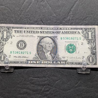 Sale Photo Thumbnail #296: 1995 Series US $1 Federal Reserve Note issued in New York