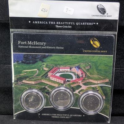 Sale Photo Thumbnail #408: 2013 P, D, & S Fort McHenry America the Beautiful Quarter Set - from the U.S. Mint.