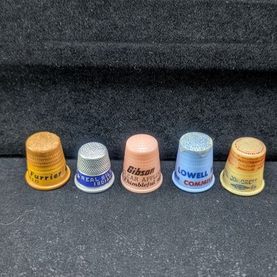 Sale Photo Thumbnail #151: (5) Assorted Advertising Thimbles