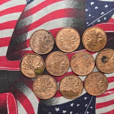 (10) 1961-2001 Canada Small Cents - Mostly 60s & 70s