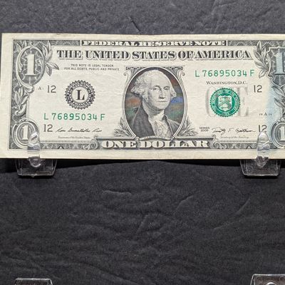 Sale Photo Thumbnail #254: 2009 Series US $1 Federal Reserve Note - Issued in California - Ink Smear Error
