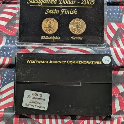 Sale Photo Thumbnail #157: 2005 P&D Sacagawea Dollars, Westward Journey Commemorative Satin Finish Coins
