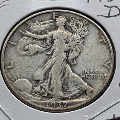 Sale Photo Thumbnail #187: 1937-D Walking Liberty 90% Silver Half Dollar