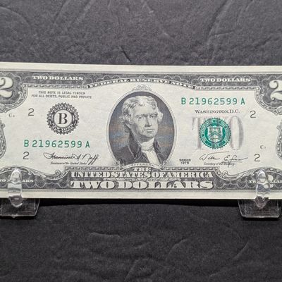 1976 Series US $2 Federal Reserve Note - Issued in New York
