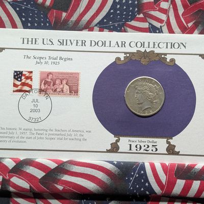 1925 Peace 90% Silver Dollar - "U.S. Silver Dollar Collection" Panel
