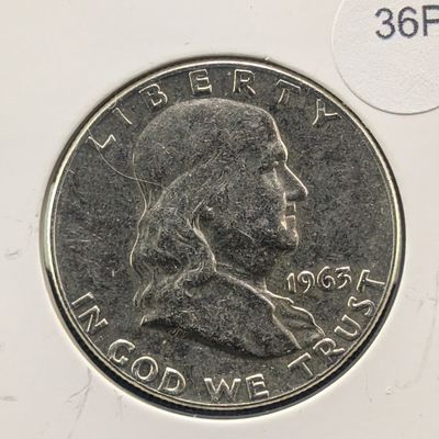 Sale Photo Thumbnail #251: 1963-D Franklin 90% Silver Half Dollar