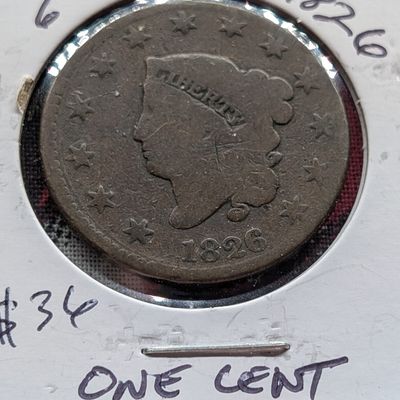 1826 Matron Liberty Head Large Cent - 200 Years Old!