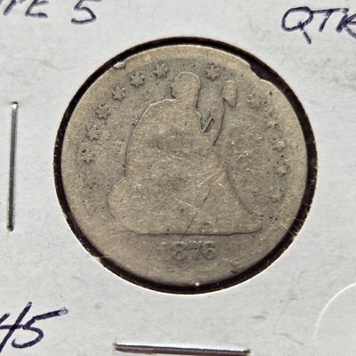 Sale Photo Thumbnail #232: 1876 "Type 5" Seated Liberty 90% Silver Quarter
