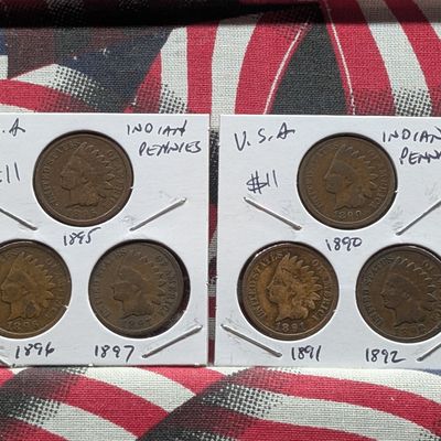 Sale Photo Thumbnail #325: 1890, 1891, 1892, 1895, 1896 & 1897 Indian Head Pennies  -  All Pre-1900 Dates!