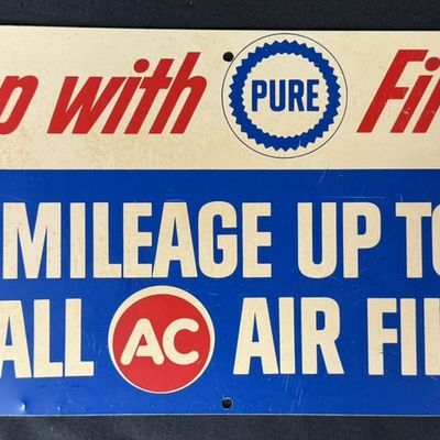 Sale Photo Thumbnail #227: Fire Up With PURE Firebird AC Air Filters Plastic Sign