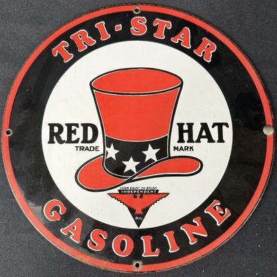 Sale Photo Thumbnail #267: Tri-Star Gasoline Red Hat Independent Oil SSP Pump Plate
