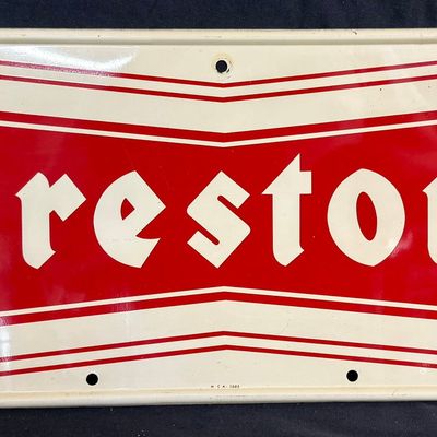 Sale Photo Thumbnail #176: Firestone SST Metal Self Framed Bowtie Tire Advertising Sign