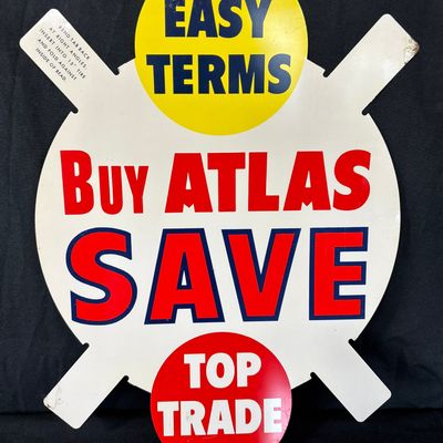 Sale Photo Thumbnail #101: Buy Atlas Save Easy Terms Top Trade NOS Tire Insert Sign