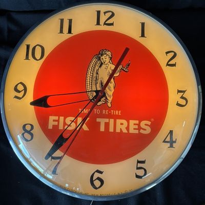 Sale Photo Thumbnail #132: Fisk Tires Time To Re-Tire Service Station Pam Clock Works