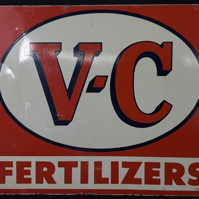 Sale Photo Thumbnail #393: V-C Fertilizers SST Painted Metal Farm Advertising Sign