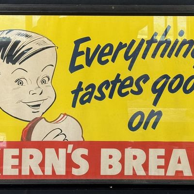 Sale Photo Thumbnail #463: Everything Tastes Good On Kern's Bread Framed Paper Sign