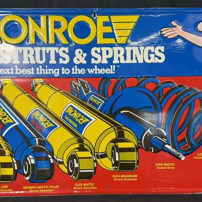 Sale Photo Thumbnail #210: Monroe Shock Strut Springs Embossed Hart Advertising Sign