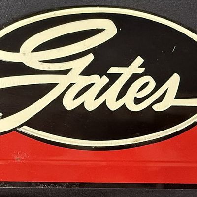 Sale Photo Thumbnail #263: Gates SST Tin Embossed Tire Shop Rack Topper Service Sign