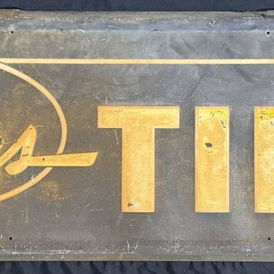 Sale Photo Thumbnail #279: Gates Tires SST Embossed 5' Metal Service Station Sign