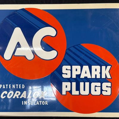Sale Photo Thumbnail #118: AC Spark Plugs Patented Coralox Insulator SST Painted Sign
