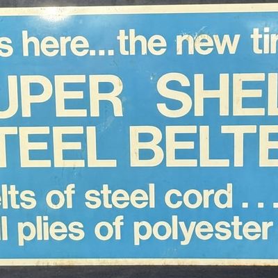 Sale Photo Thumbnail #237: Super Shell Steel Belted DST Metal Service Station Sign
